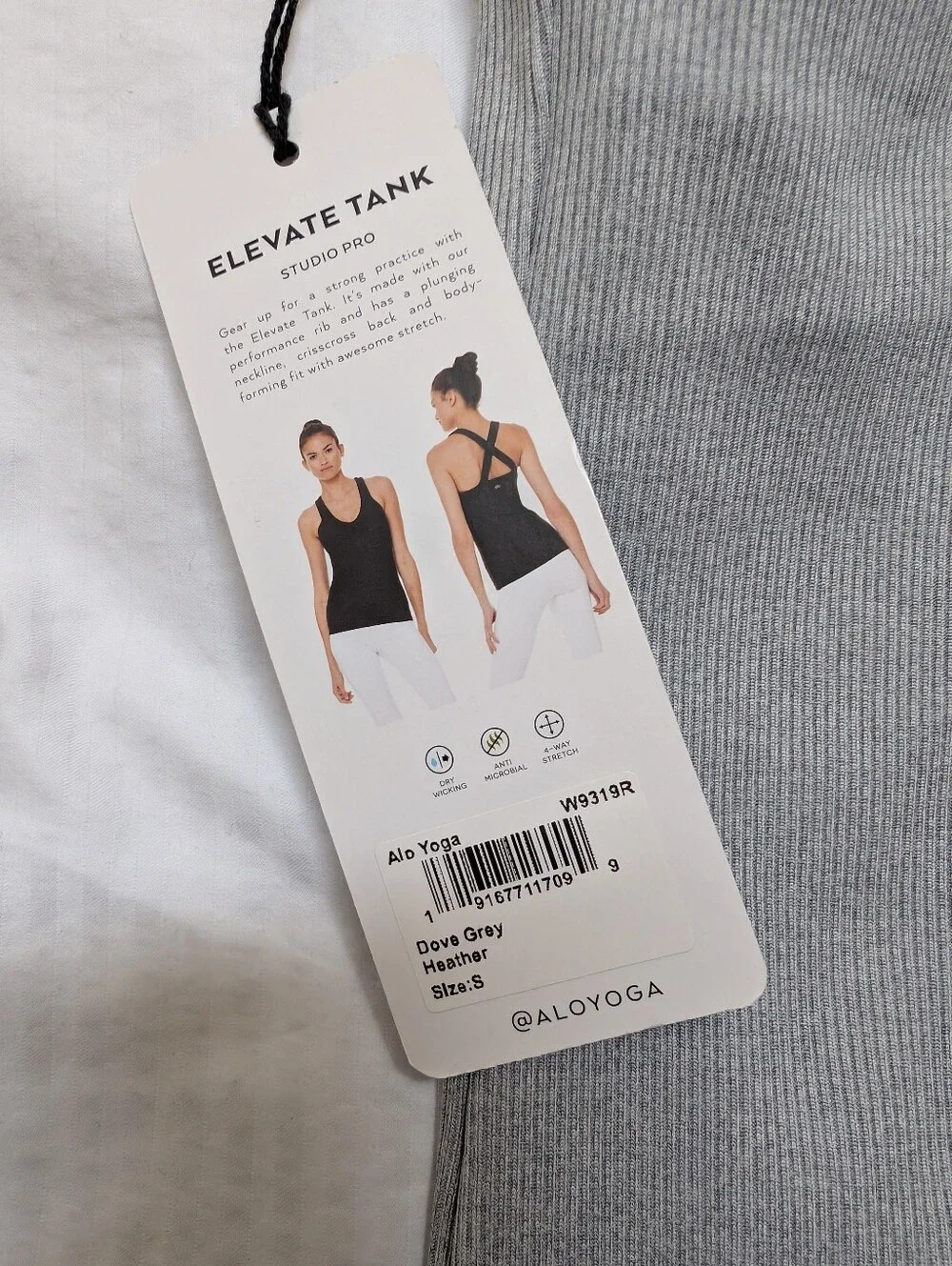Alo Yoga Elevate Tank In Dove Grey Heather Small